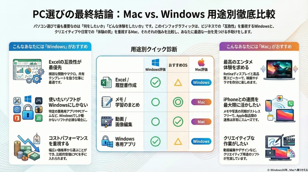 Mac と Windows の選び方まとめ